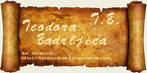 Teodora Badrljica vizit kartica